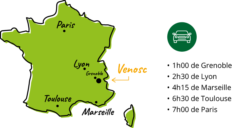 CARTE ACCÈS CAMPING LA CASCADE VENOSC